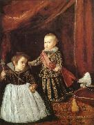 VELAZQUEZ, Diego Rodriguez de Silva y Basite and him playmate oil on canvas